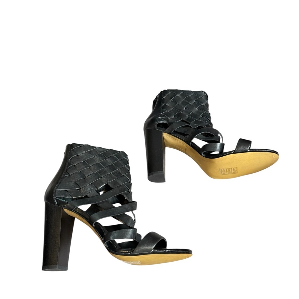 Dolce Vita Nairi Woven Black Leather Bootie Open Toe Size 8 - Picture 4 of 8